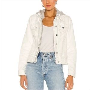 BLANKNYC White Denim Jacket With Hoodie